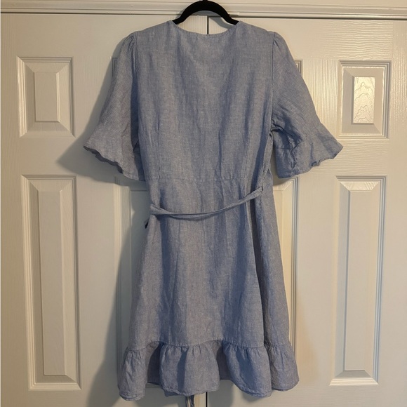 Gap blue and white stripe wrap dress large - Picture 3 of 3